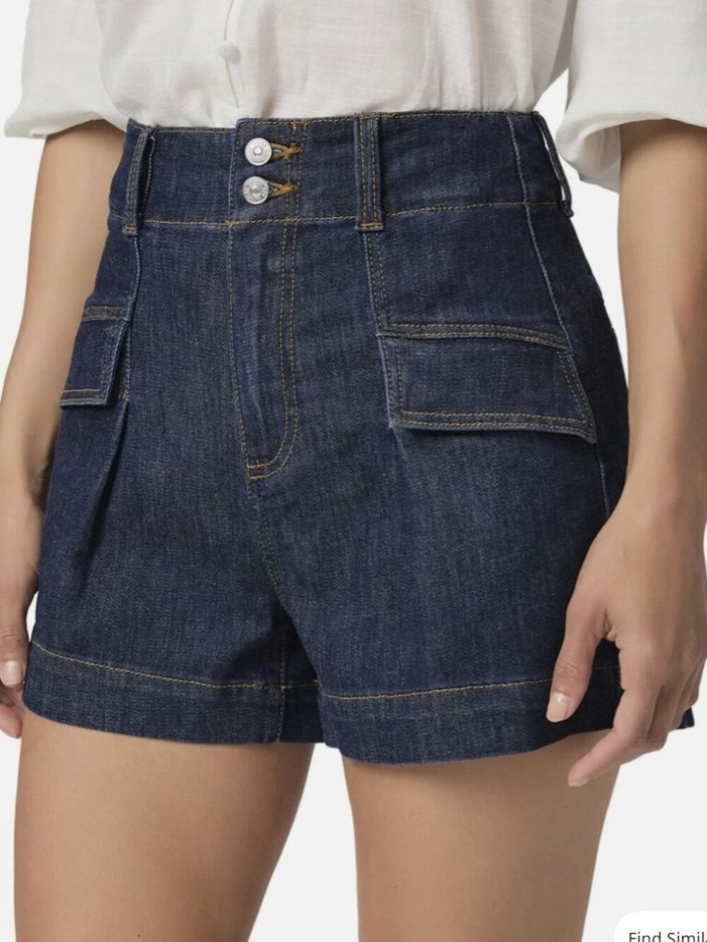 PAIGE Anessa High Waisted Pleated Denim Shorts in Rena Size 27